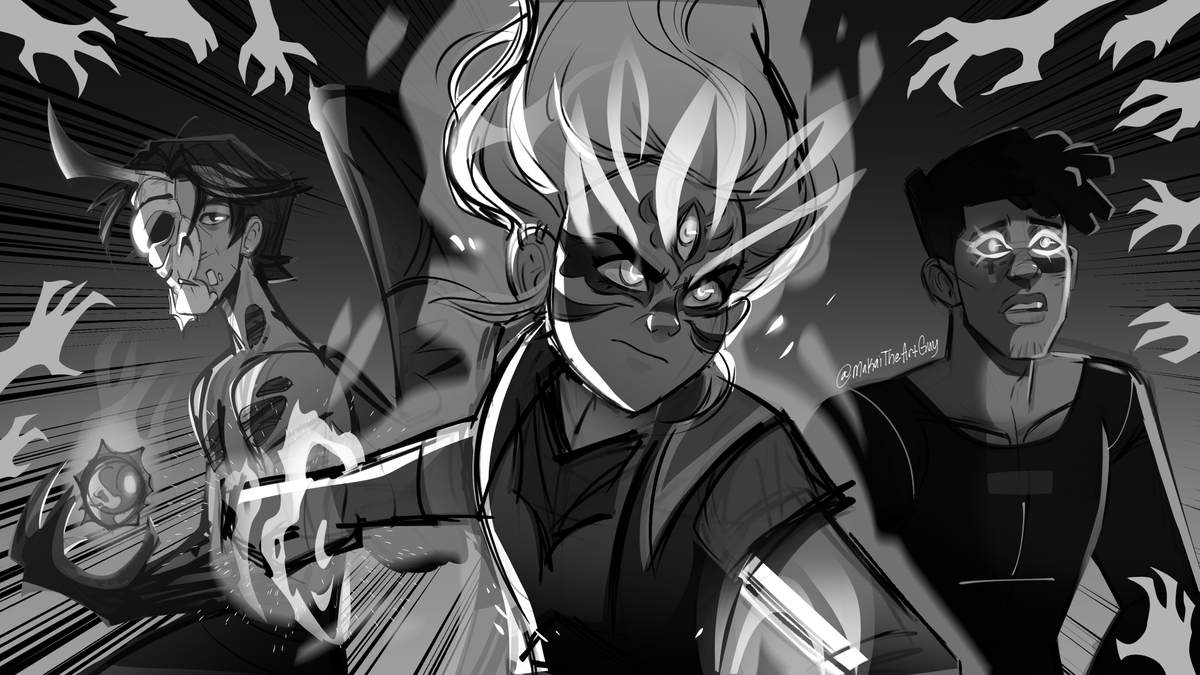 makaitheartguy's tweet photo. started this #conceptart sketch for #jentrychauvstheunderworld yesterday. I'd call it a quick sketch because I was having so much fun while making it, and I wasn't worried about how messy it looked, just getting the general shapes and lighting correct 

…now to clean this up… https://t.co/S2jEm22fHT