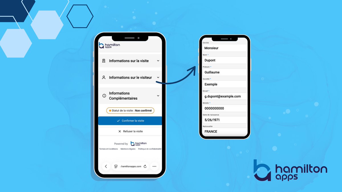 Hamilton_Apps's tweet image. [📝🆕 Nouveau #formulaire : fluidifiez l'accueil de vos visiteurs]
-----
[📝🆕 New #form: a streamlined reception for your visitors]

#VisitorManagement #WorkplaceExperience #form #formulaire