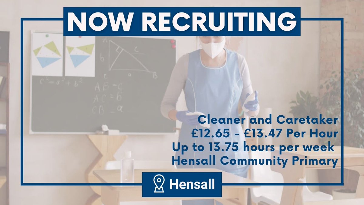 Are you looking for a part time cleaning role with no weekend work?

Apply now! tinyurl.com/yavecxa4

#CleaningJobs #CaretakerJobs #GooleJobs #Goole #NorthYorkshire #EastYorkshirejobs