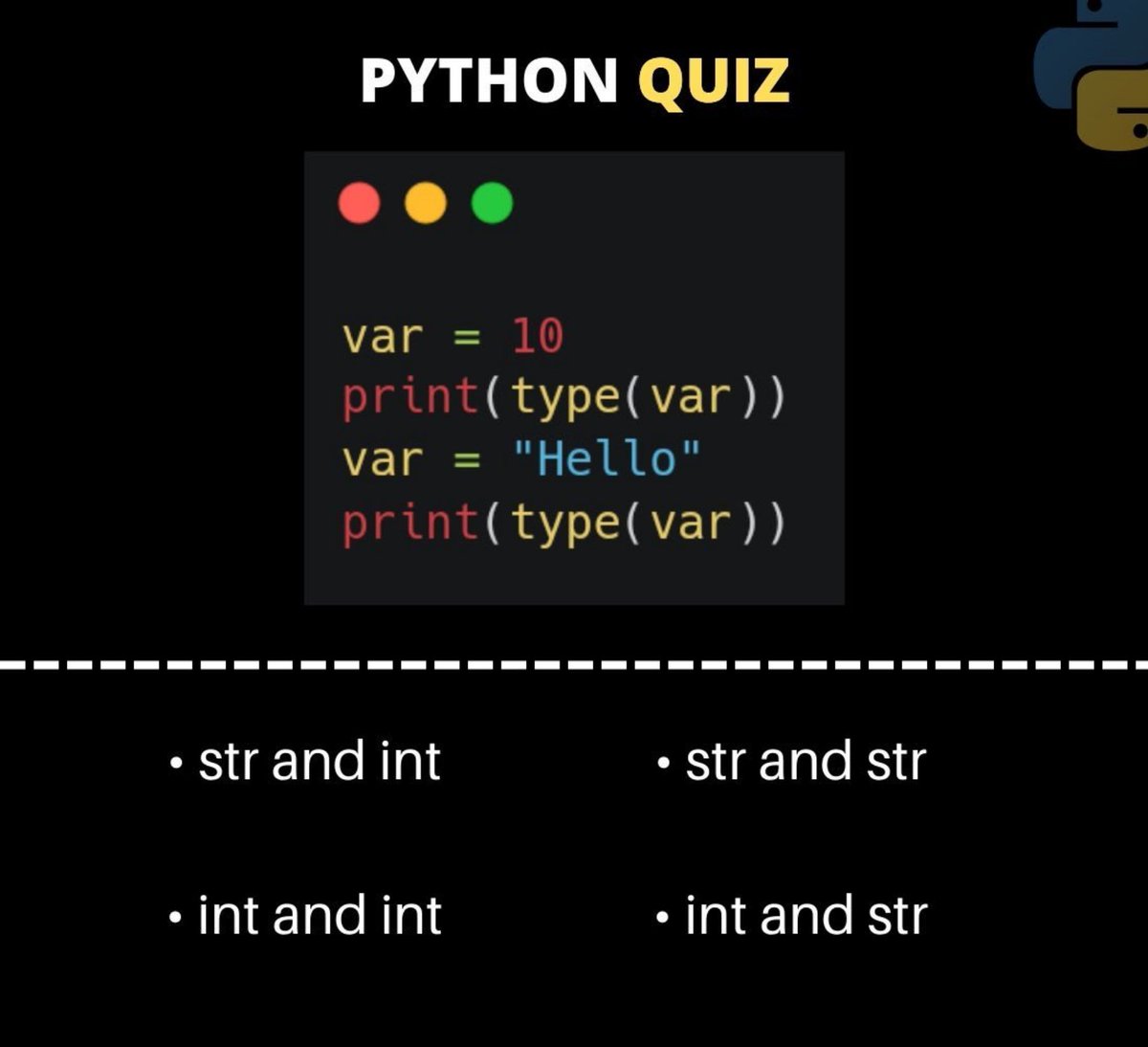Python_Dv's tweet image. 🤔🚀 Comment your answers below! 👇