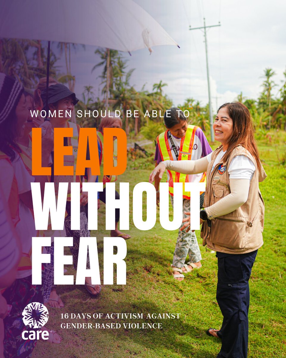CAREphl's tweet image. Women should be able to lead #WithoutFear.

This #16DaysofActivism Against Gender-Based Violence, we stand together to create safe spaces where leadership is not limited by fear or discrimination. 

Let’s break barriers, challenge norms, &amp;amp; ensure every woman can lead confidently.