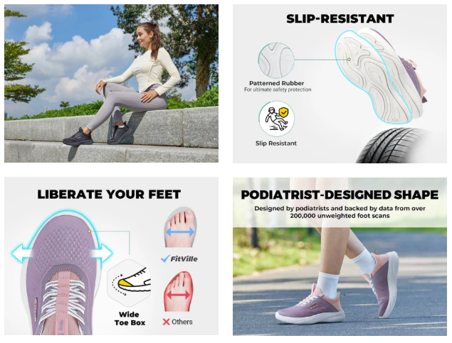 ShopTourEva's tweet image. Step into all-day comfort! 👟 Wide-fit walking shoes with ArchPeak insoles cushion &amp;amp; align feet for pain-free walking.
💡 fas.st/_xyW5 Fun fact: Proper arch support reduces fatigue and improves posture!
#WalkingShoes #WideFit #ComfortShoes #FootCare