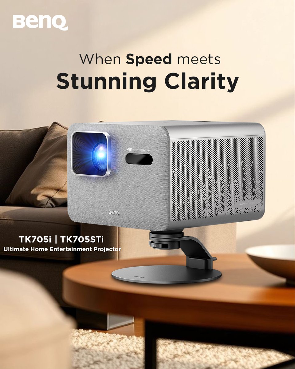 BenQIndia's tweet photo. From intense gaming 📷 to live sports 📷 to cinematic storytelling 📷 - the BenQ TK705i | TK705STi brings every moment to life in stunning 4K HDR.

Bright rooms? Small rooms? Large rooms?

No problem - just pure entertainment.

Learn more : https://t.co/XFfEOnZ0On https://t.co/goI0Qh9sqz