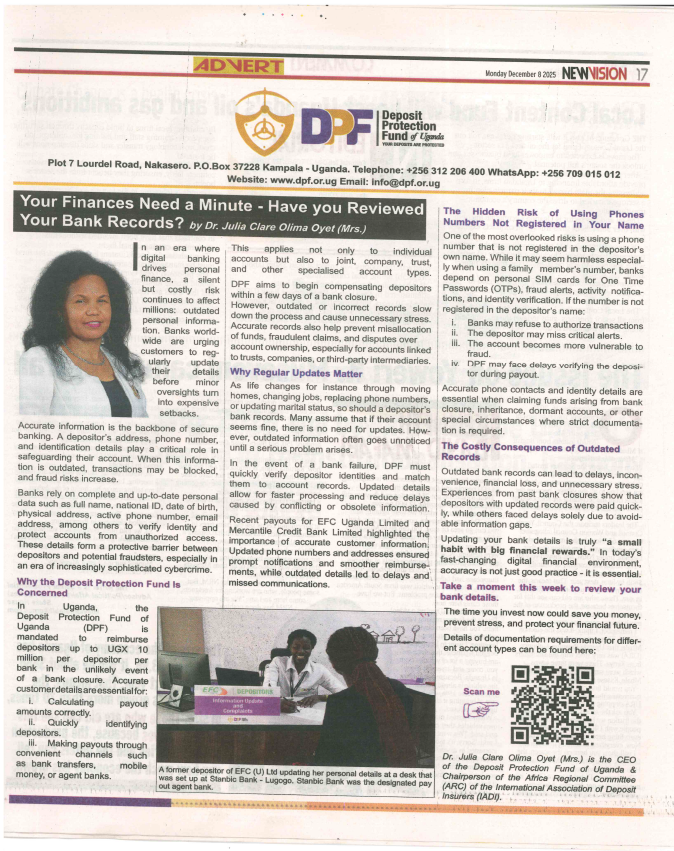 Deposit Protection Fund of Uganda (DPF) tweet media