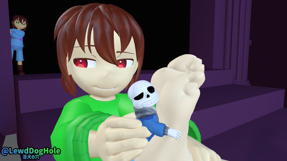 * Greetings.

I know, it's been a good while, but I did a thing, maybe later I'll post more renders, if I have the time xD

Leaving that aside, I hope Frisk can help Sans, surely nothing can go wrong with that... Right?

#undertalerule34 #NSFW #Chara #Sans #Undertale