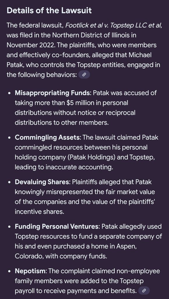 Clearly he does not stand on business 

TopSteps CEO is already being sued by co-founders 

He got greedy and did a takeover once they found success.

 Essentially screwed over his co-founders 

I stepped away from Topstep after Isaw this.  He will have to sell or go bankrupt