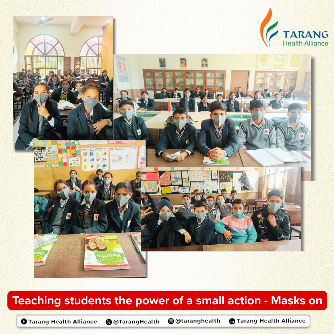 When the air gets heavy, smart students mask up!

At Govt Model Sanskriti Senior Secondary School, Sector 26, Panchkula, children learned why masks matter when pollution rises, and put that lesson into action with masks from #TarangHealthAlliance.

Breathe smart. Stay protected