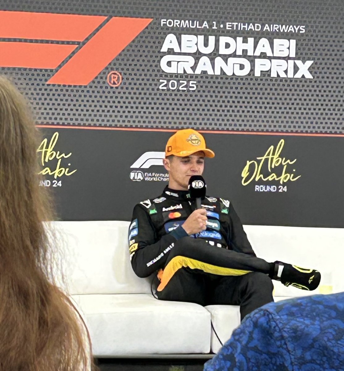 VIGNERONGAETAN's tweet photo. Lando Norris Champion du monde..le rêve de sa vie..congrats..j’ai assisté à sa conférence de presse assez tardive hier soir..c’était touchant..un chouette bonhomme…#F1 #AbuDhabiGP #rtbfsport https://t.co/P115DOCn3M