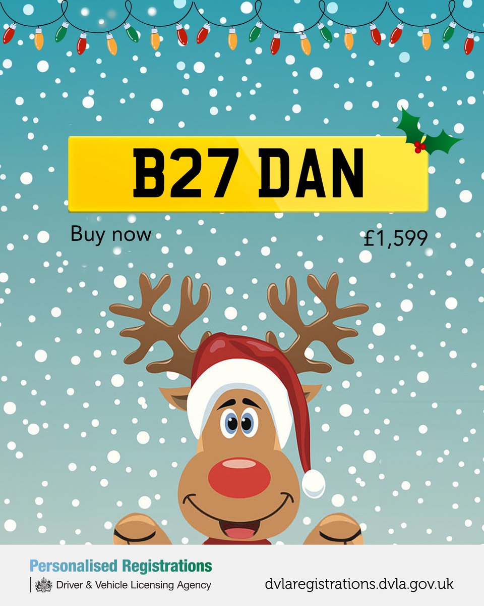 This would make a great gift for someone called Dan! 😍

Make it personal this Christmas - all prices include VAT and assignment fee 🎁

Available to buy on the link below:
🌟 ow.ly/v5SR50XyyCI
#MyDVLA Reg #MakeItPersonal #DVLARegistrations