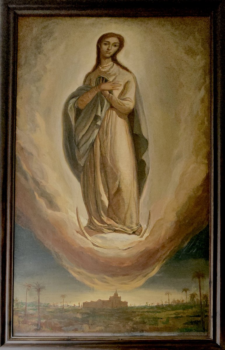 En <a href="/MurciaMaristas/">MaristasMurcia</a> tenemos un precioso cuadro de #TomasEgeaAzcona, que debió pintar cuando solo tenía 21 años, y que representa a La Inmaculada con nuestro cole de La Merced a sus pies.Precioso recuerdo para la celebración de hoy.
#ViveMaristas
#LaFamiliaQueSeElige
<a href="/MaristasMedit/">MaristasMediterranea</a>