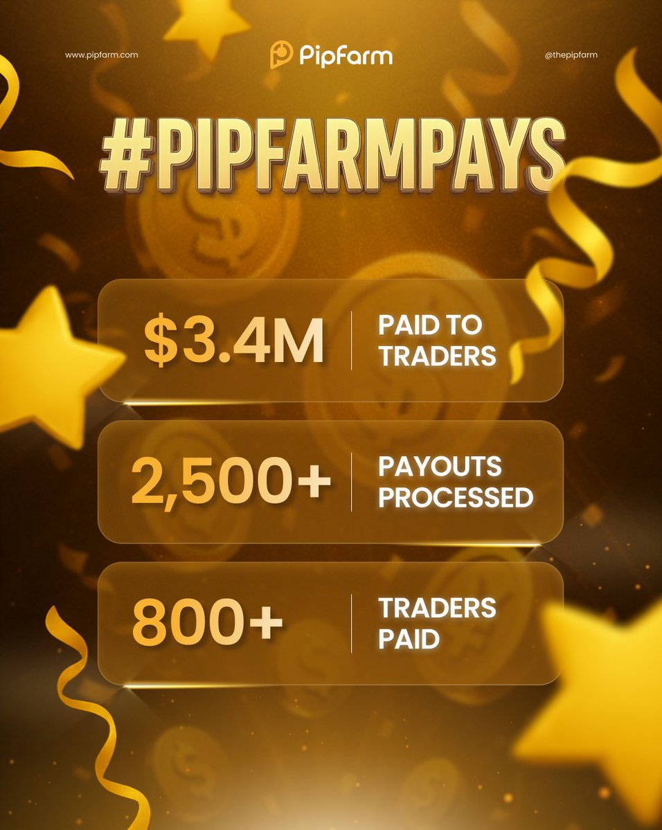 This year has been a reminder of why PipFarm exists.

We’ve now paid over $3.4m to traders, with 2,500+ payouts sent to more than 800 traders in our community.

Here’s to building something even stronger together in 2026 💛