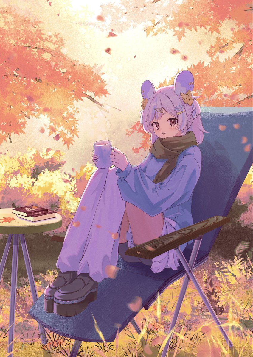 #今年も残りわずかなので今年一番伸びた絵を貼る
秋を満喫するnemimi yaneさんのイラストでしたね🍂