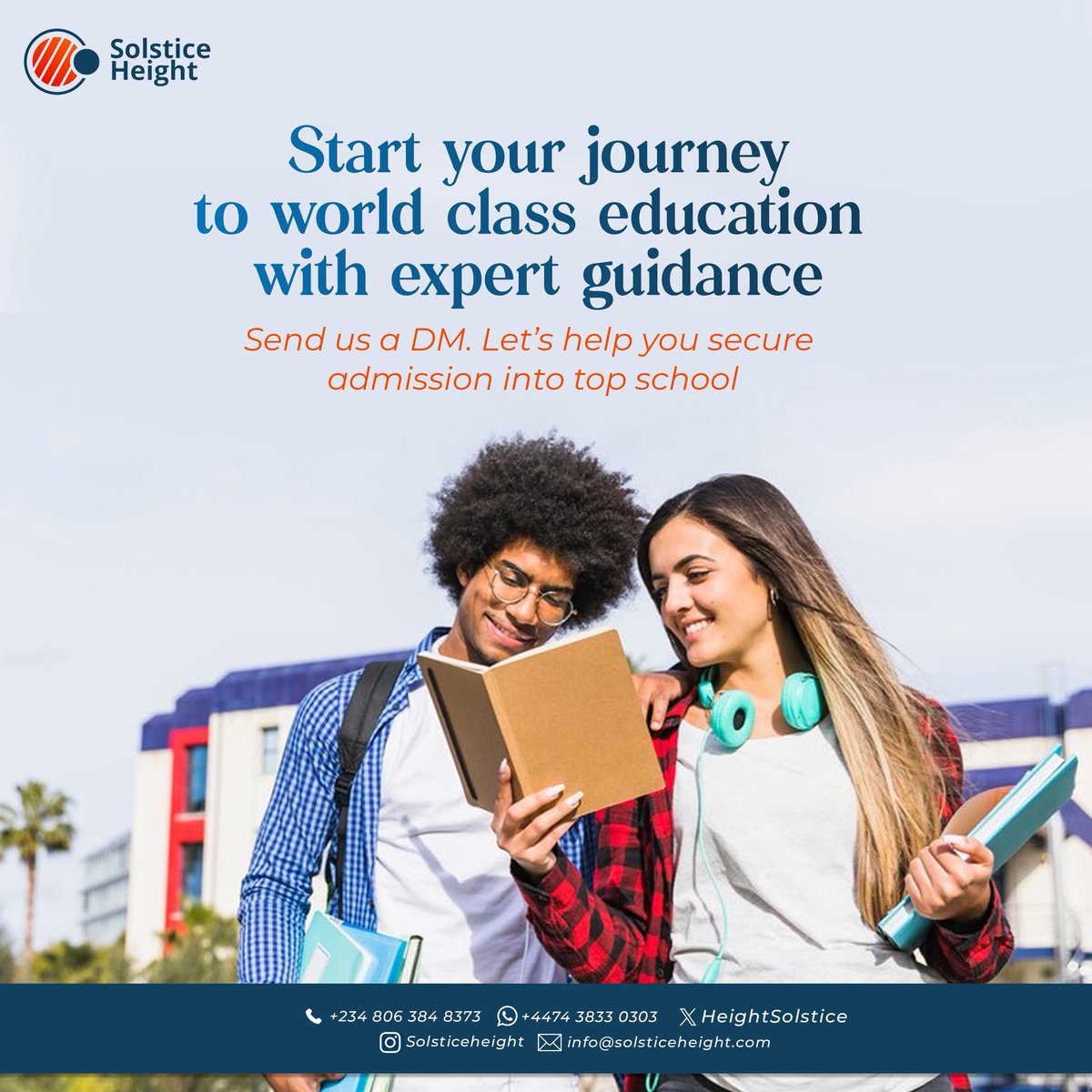 HeightSolstice's tweet image. Great futures begin with informed decisions.
With expert support and proven results.

Solstice Height is committed to helping you secure admission into schools that match your ambition.

#StudyAbroad #SolsticeHeight #InternationalStudents #StudyInTheUK #EducationAbroad