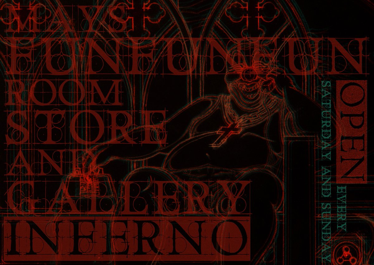 MAY'S FUNFUNFUN ROOM 
STORE&amp;GALLERY -"INFERNO"-

MAY'S FUNFUNFUN ROOMは12月13日より毎週末 土曜日・日曜日、STORE&amp;GALLERY 第二形態を"INFERNO"と催し、開放致します。

空間は叉原冥の絵画作品の他、人形作家 - 愛実の作家蔵作品、美術家 - 山下昇平の造形作品を交え 構成致します。
