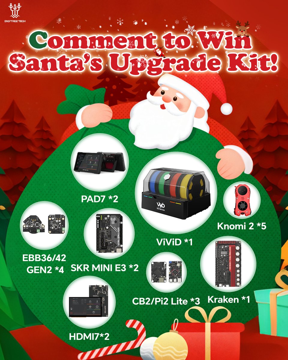 🎅🎄 𝐒𝐚𝐧𝐭𝐚’𝐬 𝐇𝐨𝐥𝐢𝐝𝐚𝐲 𝐑𝐮𝐬𝐡 𝐆𝐢𝐯𝐞𝐚𝐰𝐚𝐲!

Santa’s workshop is absolute chaos this year - too many gifts, not enough time.
That's why he switched to 𝐟𝐮𝐥𝐥 𝟑𝐃-𝐩𝐫𝐢𝐧𝐭𝐞𝐝 𝐩𝐫𝐨𝐝𝐮𝐜𝐭𝐢𝐨𝐧 powered by his favorite 𝐁𝐓𝐓 𝐠𝐞𝐚𝐫 for faster, smoother,