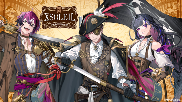 D_Dropscythe's tweet photo. YAR HAR! GIMME A YAR HAR!

XSOLEIL'S 3RD ANNIVERSARY GOODS BE ON YER HORIZON!! DON'T MISS OUT ON THE BOOTY OR ELSE YOU MIGHT FEEL THE SCURVIEST FOMO!

Also haha Ver, Meloco and I are dressed like pirates!

[🏴‍☠️) https://t.co/fgfEK8TN0k
[🏴‍☠️) https://t.co/LF2xRsCxCV

#PR #XSOLEIL https://t.co/bj5EYpvy4u