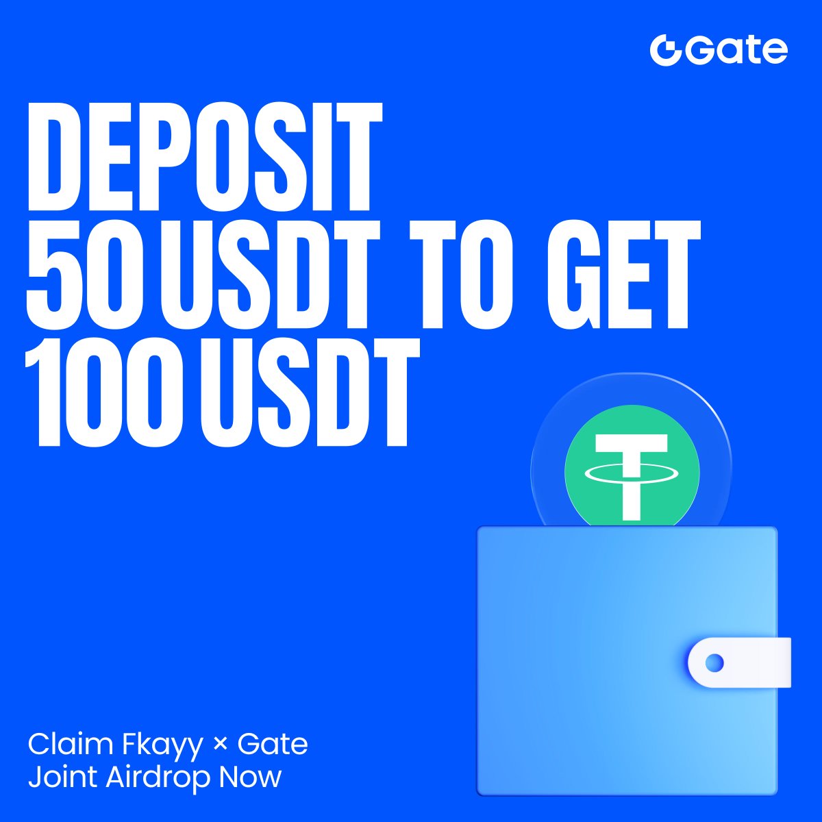 Gate_Launch's tweet photo. 💥 400 $USDT giveaway alert! Gate x @Fkayy_X. It's your chance to win BIG! 

🔹Follow @Gate, like, comment, and RT this tweet
🔹Download the Gate app and register via Fkayy’s link: https://t.co/1MS6CQH3ik
🔹Submit your UID and RT screenshot here: https://t.co/3w3uFjGTTr

First come, first served.

Bonus: After the draw, get a “Deposit 50, get 100” newbie bonus.

🔥 The more you trade, the more you win up to 1,550 $USDT in rewards!