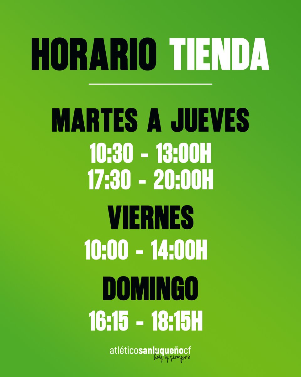 ¡Puedes venir a nuestra tienda esta semana en el siguiente horario!