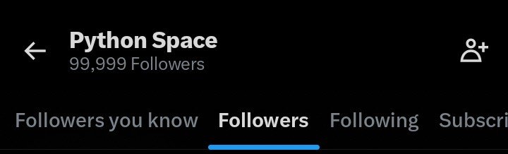 python_spaces's tweet image. Just one away from 100K!  :)