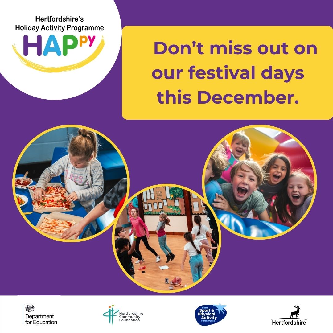 sportinherts's tweet photo. If your child or teen is in receipt of benefits-related free school meals, there's a range of festive activities available this winter.

Festival Days - 22nd &amp; 23rd December

Traditional Camps - 29th, 30th &amp; 31st December

Book now at https://t.co/tRN27D9Zun https://t.co/AY2TOf8Ju2