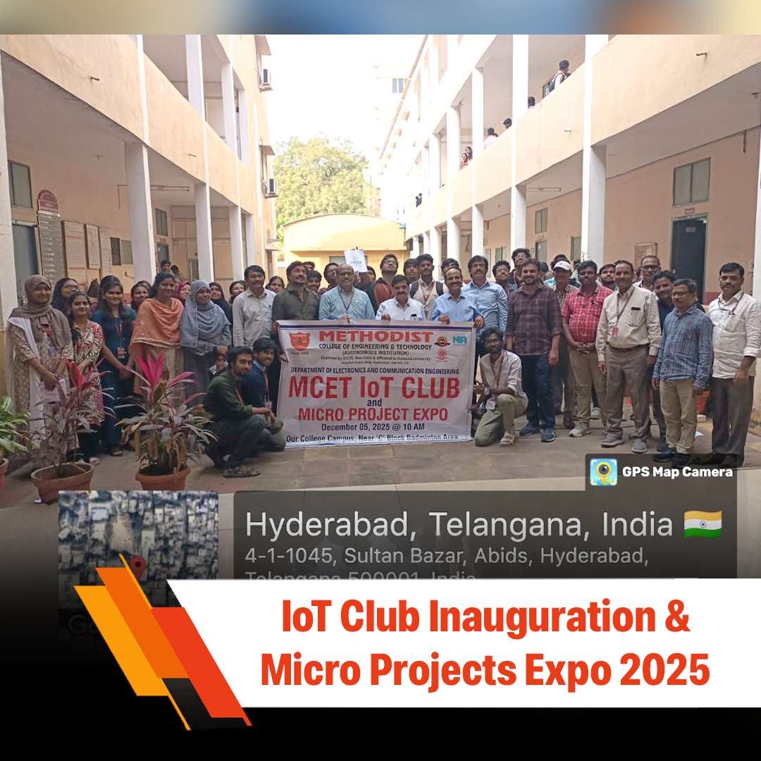 MCETHyderabad's tweet photo. A Proud Day for #ECE!
We celebrated the IoT Club Inauguration & Micro Projects Expo 2025 with great energy and creativity from our ECE 2nd-year students.
#MCET #IoTClub #InnovationBeginsHere #MicroProjectsExpo #StudentInnovation #TechLeadership #EngineeringExcellence https://t.co/8esIenF7SX