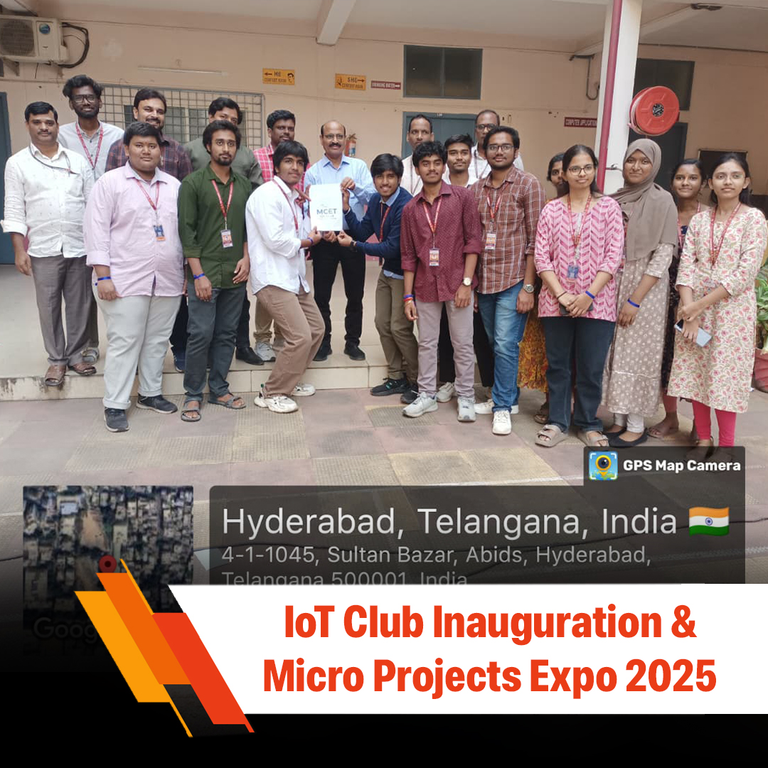 MCETHyderabad's tweet photo. A Proud Day for #ECE!
We celebrated the IoT Club Inauguration & Micro Projects Expo 2025 with great energy and creativity from our ECE 2nd-year students.
#MCET #IoTClub #InnovationBeginsHere #MicroProjectsExpo #StudentInnovation #TechLeadership #EngineeringExcellence https://t.co/8esIenF7SX