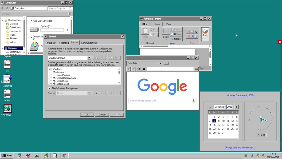 Win95 theme refined for the upcoming major release of #Win7Simu #nostalgia