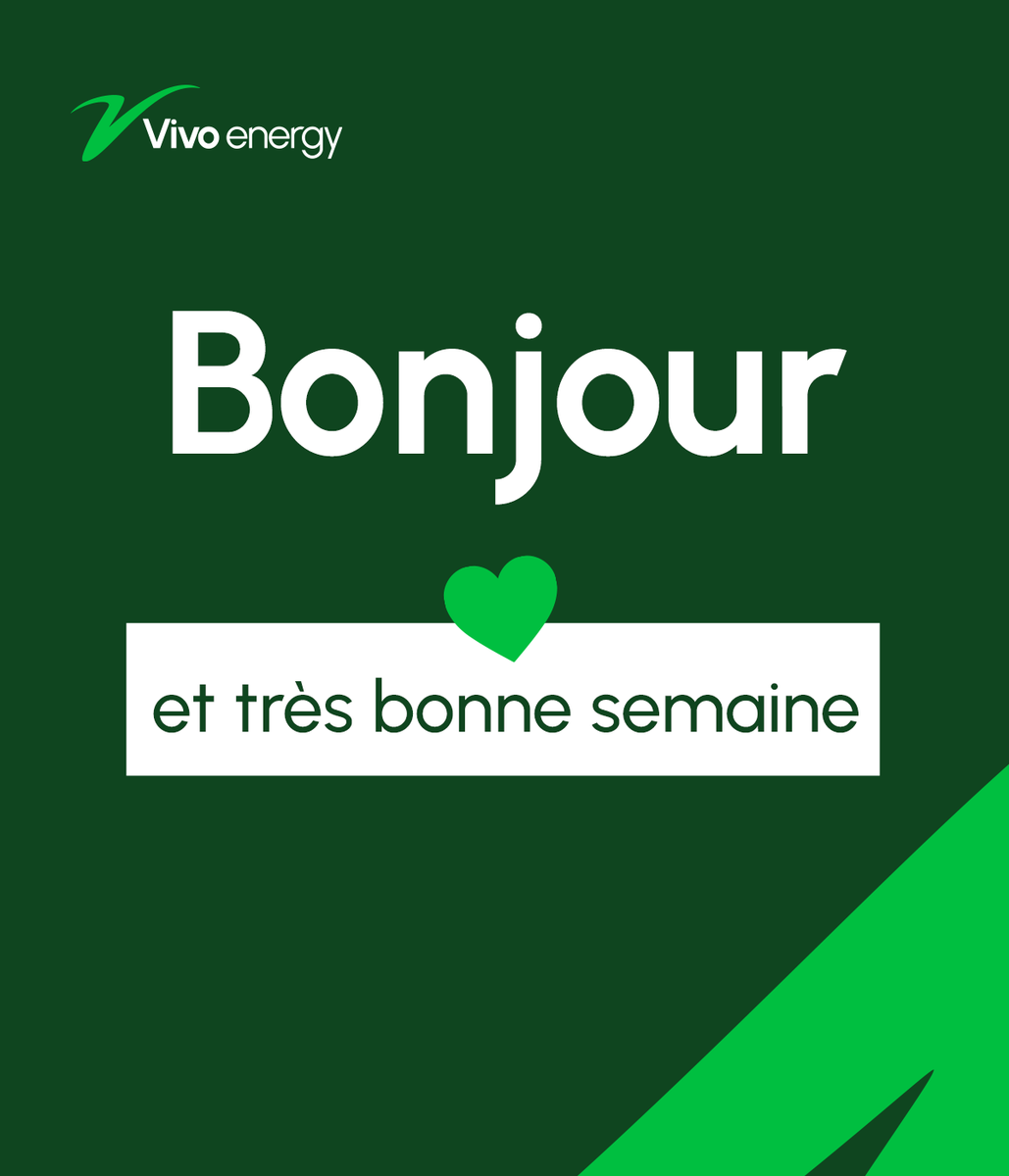 On attaque une nouvelle semaine avec le sourire. 😊 Que vos objectifs soient atteints et que votre semaine soit excellente ! 💪
#VivoEnergyGuinée #BonLundi