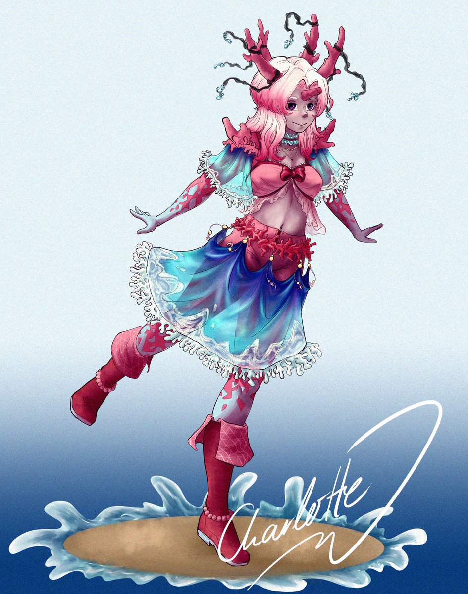 A friend requested a gijinka, I delivered~
#Pokemonfanart #Pokemongirl #digitalart #frillyart