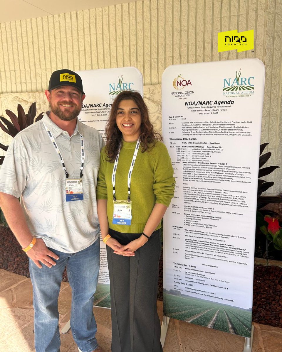 NiqoRobotics's tweet image. The @NiqoRobotics team just wrapped up a great week at the National Onion Association (NOA) annual conference in Kaua’i, Hawaii, which brings together the top growers, researchers, and leaders shaping the US onion market.
#onion #AI #onionmarket #agtech #robotics #agriculture
