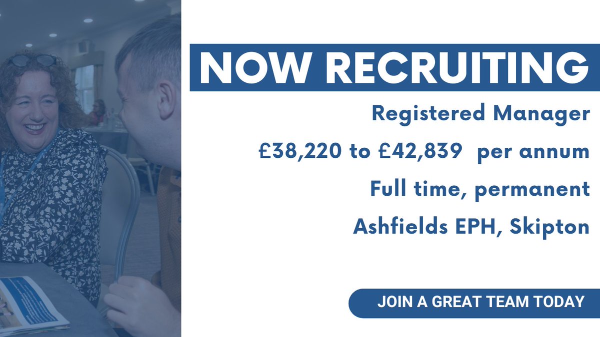Do you have a passion for making a real difference to people’s lives? Are you an inspiring leader looking for a new challenge?

Apply here! tinyurl.com/5yj2jbds

#CareJobs #LeadershipOpportunity #SkiptonJobs #RegisteredManager #MakeADifference