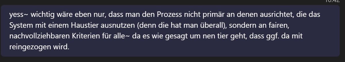 Ich war froh, dass ich mich heute auf Arbeit getraut habe, gegen die GF zu sprechen. Dort hies es, „Tiernotfälle“ sollten nicht als Grund für Freistellung gelten und sanktionsfähig sein. Was in meinen Augen automatisch zu mehr Tierleid führt.