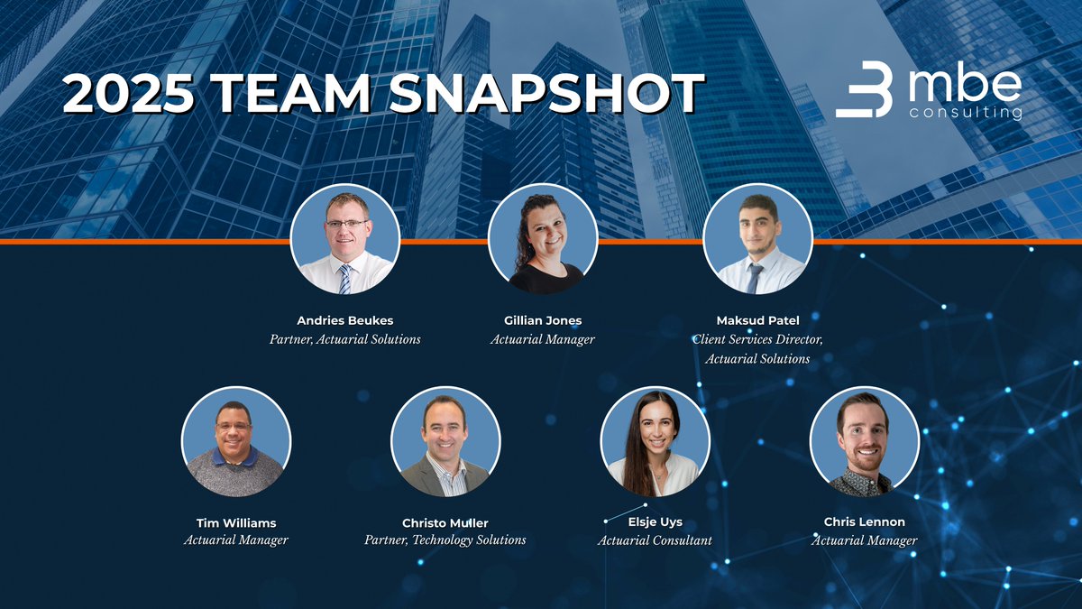 As 2025 draws to a close, we’re celebrating some of the people who played key roles in MBE Consulting’s projects this year.

From actuarial transformation to modernisation and technology delivery, these leaders have helped insurers move faster, think smarter and achieve more.