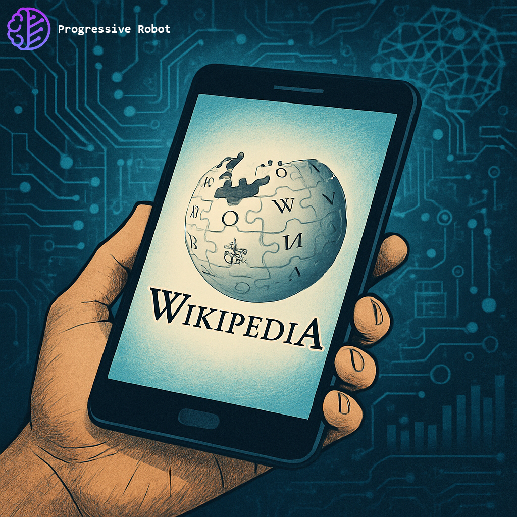 ProgresiveRobot's tweet image. Wikipedia&apos;s request for compensation from AI companies highlights the ongoing discussion about intellectual property in the AI age. The Wikimedia Foundation asserts the human and financial resources needed to sustain its database.