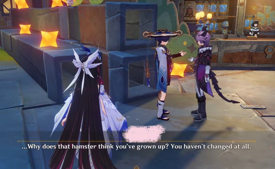 it basically goes

durin: I’m getting so big! I’m a grown-up now, hehe. I can even let the actual kid have this super-duper cute dodoco because I’m mature and not tiny anymore :333

wan: no??? you’re still a baby??? come here. take this candy. nap time.

durin: 🥺