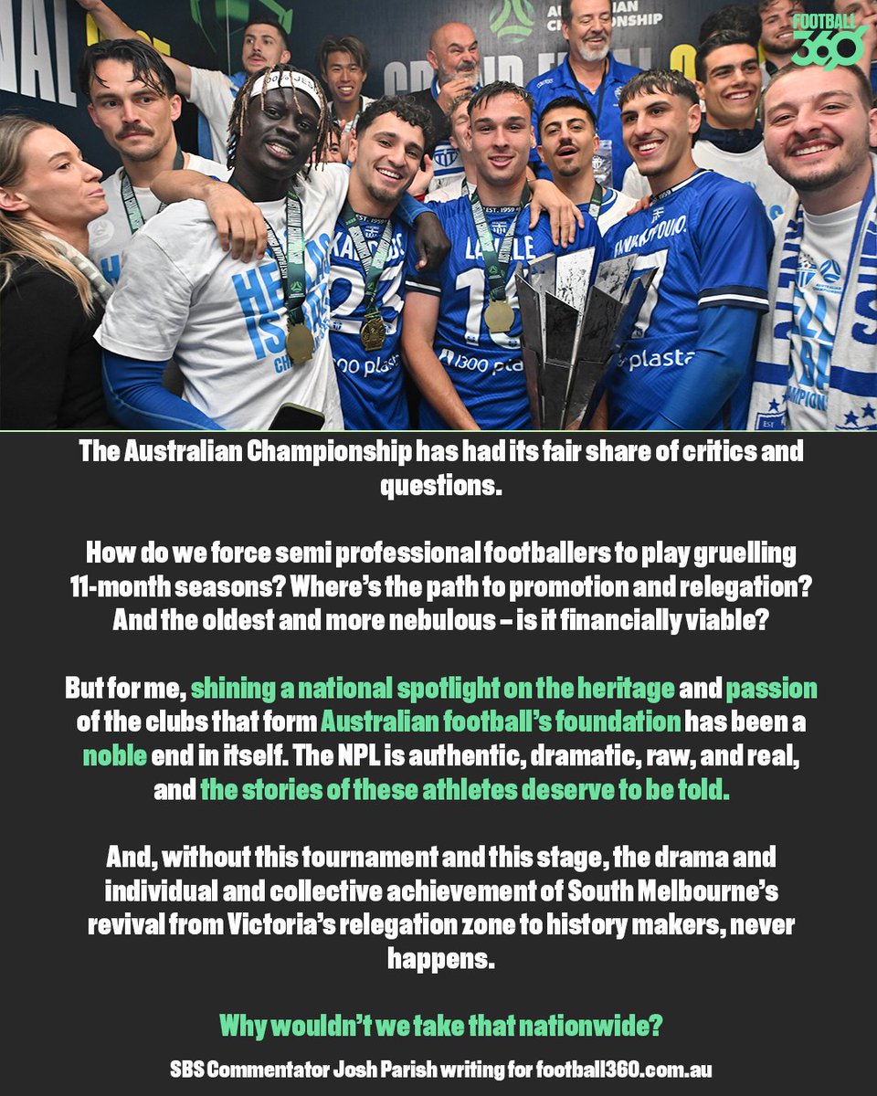 “It will either go really well, or really badly. There’s no in-between.”

This is a story that only exists because of the <a href="/AusChampionship/">Australian Championship</a>.

A brilliant summary on the inaugural instalment from the voice of the final, with insight into how <a href="/smfc/">South Melbourne FC</a>  became the most fitting history