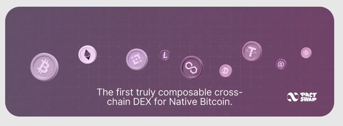 Gm frens 

Meet <a href="/Pact_Swap/">Pact Swap Labs</a> and honestly, this is one of the most exciting things happening around Bitcoin right now.

They’re building the first truly composable cross-chain DEX where you can swap between Bitcoin, Ethereum, and other L1s/L2s without bridges and no extra