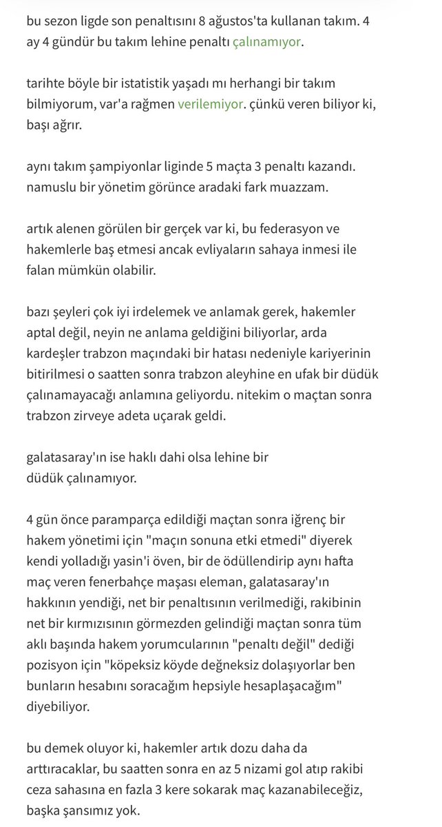 🩸 Bir ekşi sözlük yazarının son zamanlar üzerine yaptığı çarpıcı Galatasaray-TFF analizi.