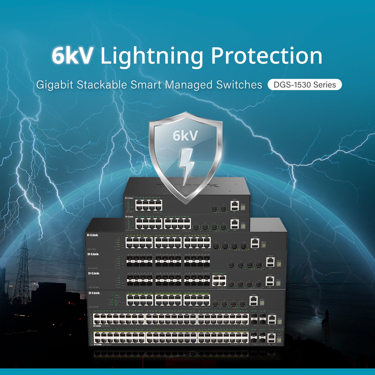 AmandaLin's tweet photo. Don't Let a Power Surge Become a Network Disaster!

The DGS-1530 Series is built for resilience, featuring 6kV Surge Protection to safeguard your critical connections against transient voltage events.

Find more https://t.co/wjRfunXT67

#Dlink #StackableSwitch #NetworkScalability https://t.co/1hoGamSW6j