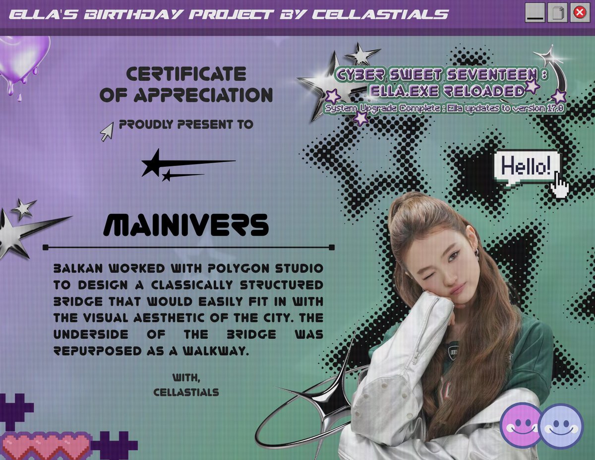 We want to take a moment to thank <a href="/Cellastials/">System Update_17 :: 𝗛𝗮𝗽𝗽𝘆𝗘𝗹𝗹𝗮.𝗲𝘅𝗲 👾</a> for giving us the opportunity to be part of this important project. It has been an incredible honor to be involved, and we are truly grateful for the certificate we received. Congratulations on the project’s success!