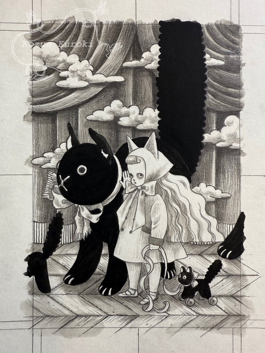 わたしの大事な子』 2025年／148×100㎜ 水彩紙・鉛筆・墨・透明水彩