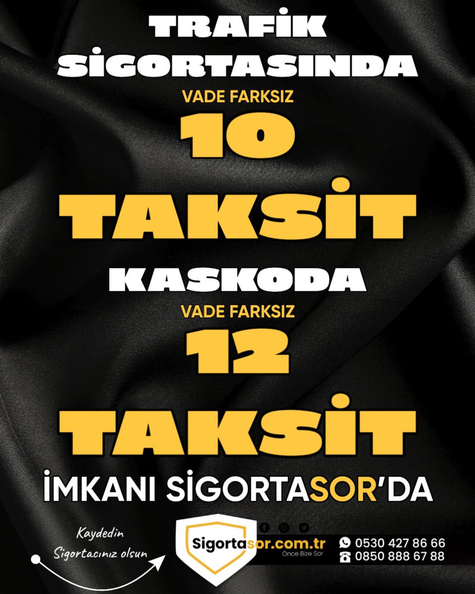 Trafik, kasko ve sağlık sigortalarında vade farksız 12 aya varan taksit imkanı SigortaSor’da
👩‍💻sigortasor.com.tr
☎️(0 530) 427 86 66
📱(0 850) 888 67 88
#SigortaSor #ÖnceBizeSor #Sigorta #TürkiyeSigorta #QuickSigorta #MapfreSigorta #SompoSigorta #HepİyiSigorta #NeovaSigorta