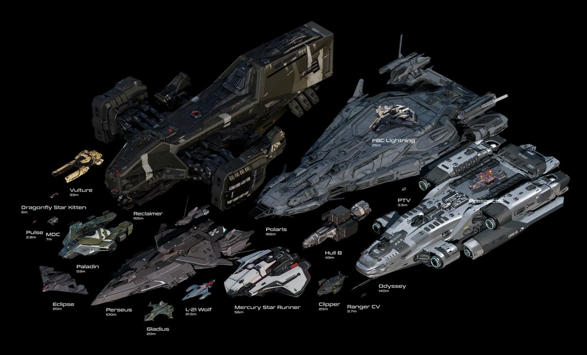 chonkrider's tweet image. It's great that I can finish my dream fleet before 2026, which I can tell that it will be a rough year for me. I might want base-building ships, but I can't get ones without official announcements 😔🙌. So here it is: 20 vehicles with 2 concepts—Hull B and Ranger CV #StarCitizen
