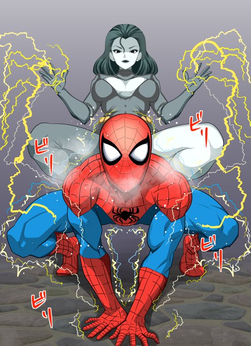 pixivとファンティアを更新 スパイダーマンと悪女シュリークの秘密を描きました 濃厚な悪の愛撫に耐えられそうもないですねw