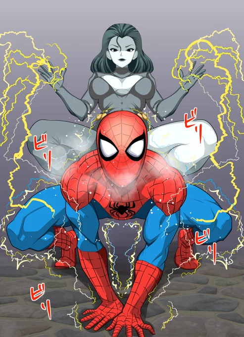 pixivとファンティアを更新 スパイダーマンと悪女シュリークの秘密を描きました 濃厚な悪の愛撫に耐えられそうもないですねw