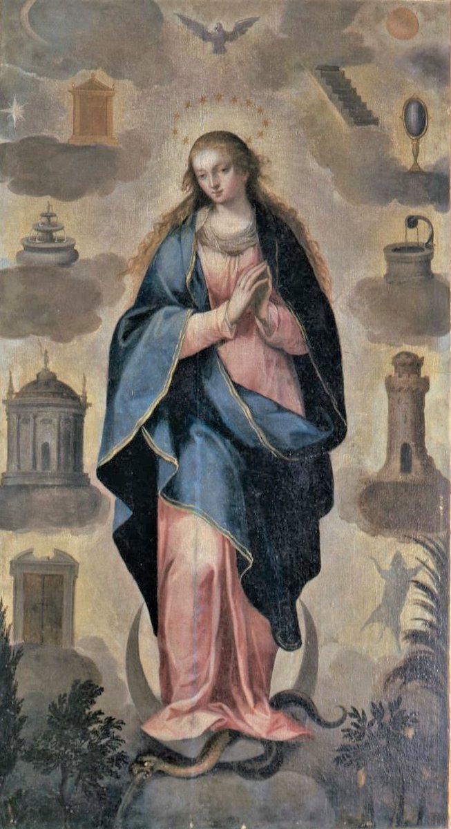 danieleauconeop's tweet image. Il prefisso greco a- infatti in latino significa 'senza'; Ve (guai) suppone poi una maledizione e una soggezione alla pena. Quindi 'ave' è lo stesso che 'senza maledizione e soggezione alla pena' (s.Alberto Magno)
#ImmacolataConcezione #ImmaculateConception #ImmaculéeConception