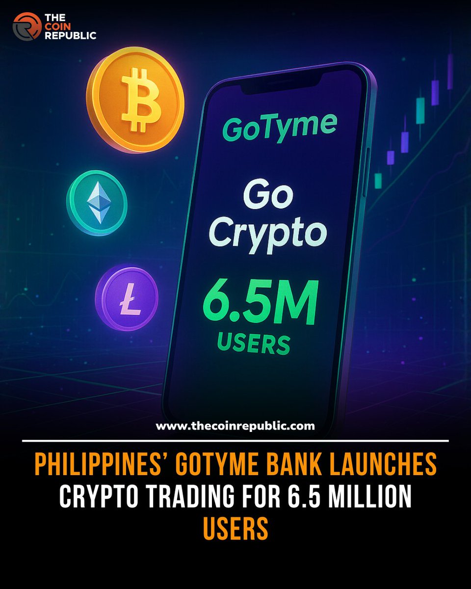 GoTyme Bank now offers in-app crypto trading for 6.5M users 🚀 11 assets  live — BTC, ETH, SOL, DOT & more. Built for beginners. Expansion next:  Vietnam + Indonesia. #GoTymeBank #Crypto