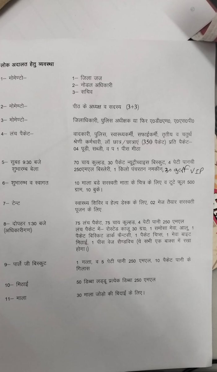 Lok adalat list given by Sachiv Sahab ADR bhawan.......
 उनका कहना है कि यह लोक अदालत हम बैंकों के लिए लगा रहे हैं अतः यह एक बैंकों पर एहसान है यह हमारा कार्य नहीं है इसलिए आपको लिस्ट में दिए गए सारी चीजों की व्यवस्था करनी पड़ेगी  <a href="/aiboc_in/">All India Bank Officers' Confederation (AIBOC)</a>