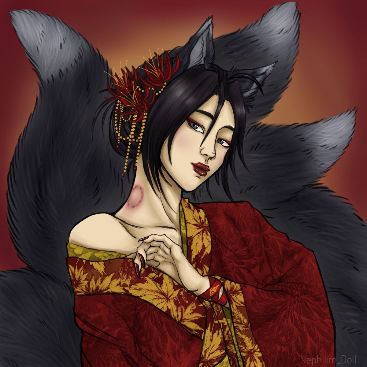 Nephilim_Doll's tweet photo. Wedding night huli jing omegaxian admiring a fresh bonding mark. Drawn for #wxomegaverseweek

#wwx #hulijing #omega #omegaxian #foxxian @wxweek https://t.co/T19G2QHXNy