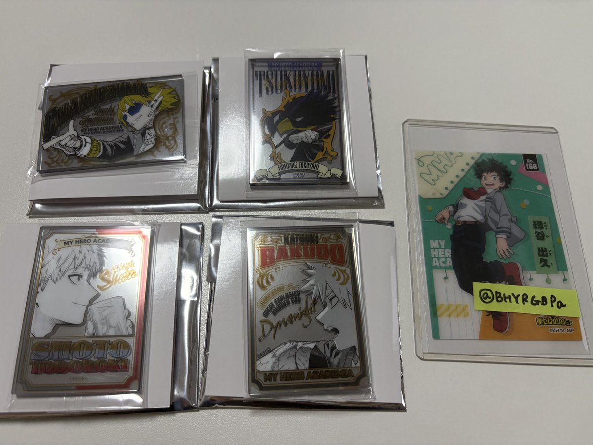 BHYRGBPa's tweet photo. 【交換】
僕のヒーローアカデミア　ヒロアカ　ヒロアカ原画展　パブミラー風アクリルステッカーコレクション
【譲】画像①
【求】画像②👑＞💖
上鳴のみ誤って開封してしまった為OPP袋に入れ直しております
他ポスト含む条件の良い方/纏めての方優先
郵送又は名古屋手渡し
お気軽にお声がけください https://t.co/M3gWTgdVLe